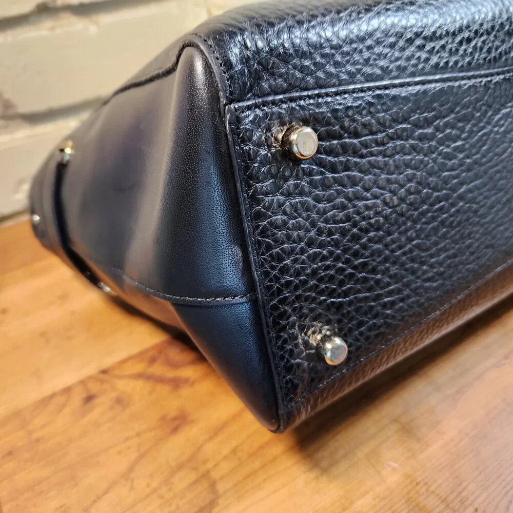 Euc Coach Blake Carryall Black Leather Shoulder Bag Purse